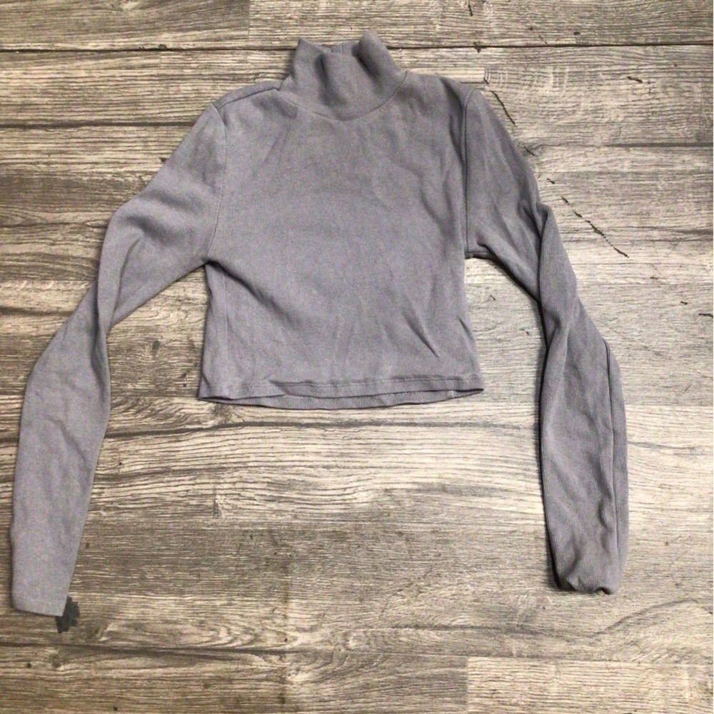 Forever 21 Light Gray Ribbed Knit Top